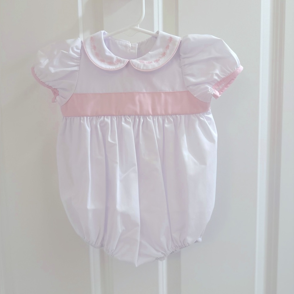 The Beaufort Bonnet Company - NWT - Pink and White Bubble - Girls 6-12 Months